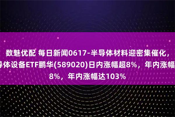 数魅优配 每日新闻0617-半导体材料迎密集催化，科创半导体设备ETF鹏华(589020)日内涨幅超8%，年内涨幅达103%
